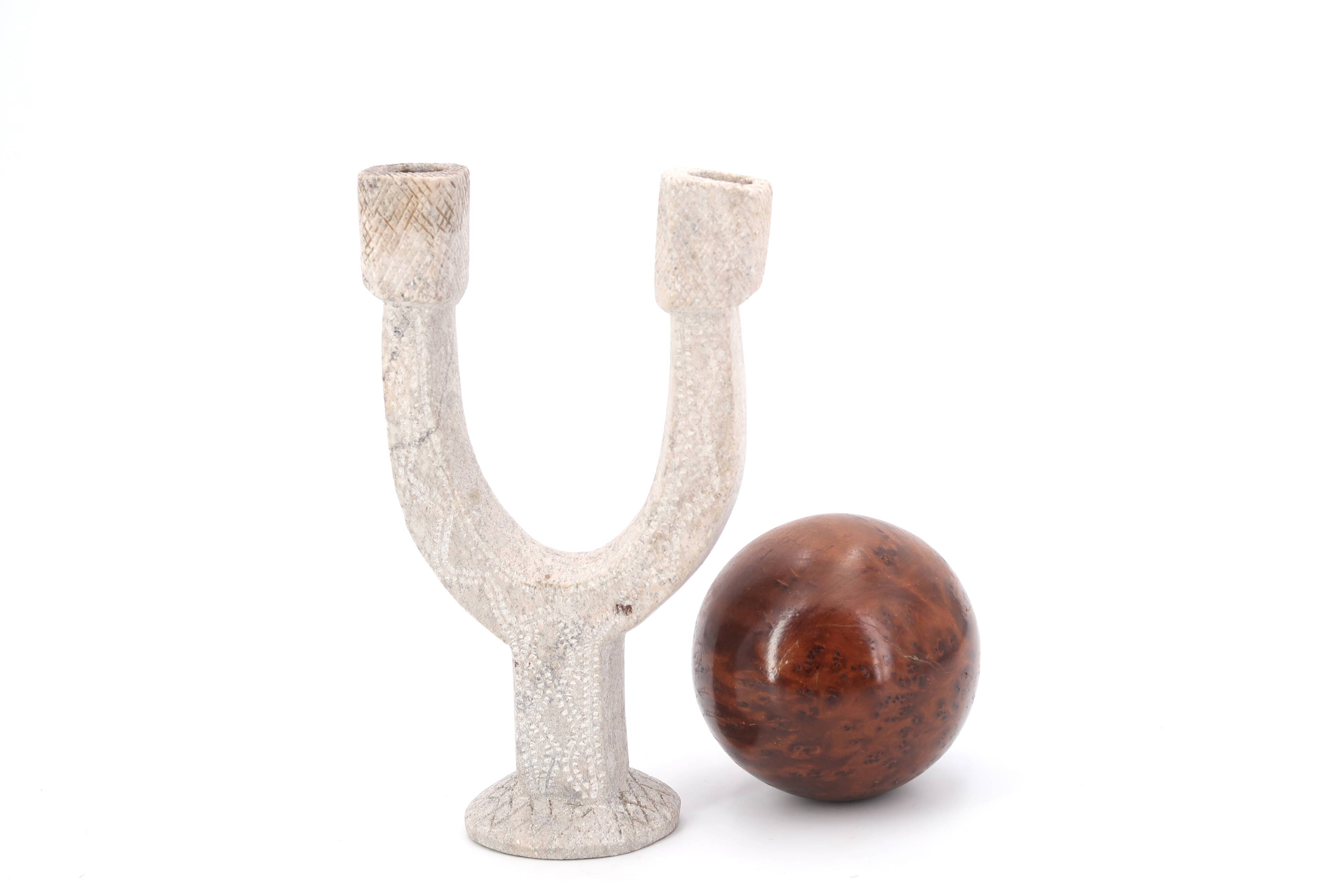 Bougeoir Marocain en pierre sculptée, années 70