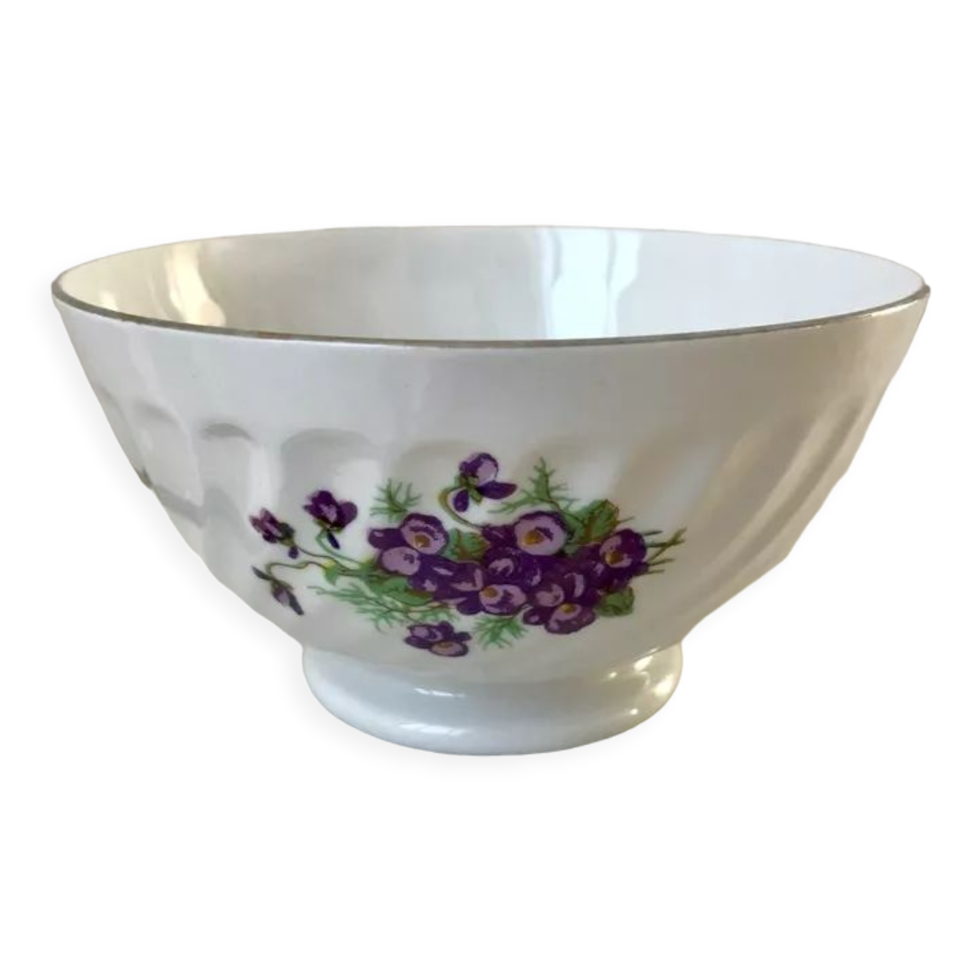 Serrated bowl with flowers limoges 50s