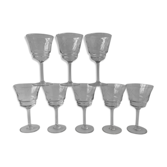 Set of 8 glasses on foot