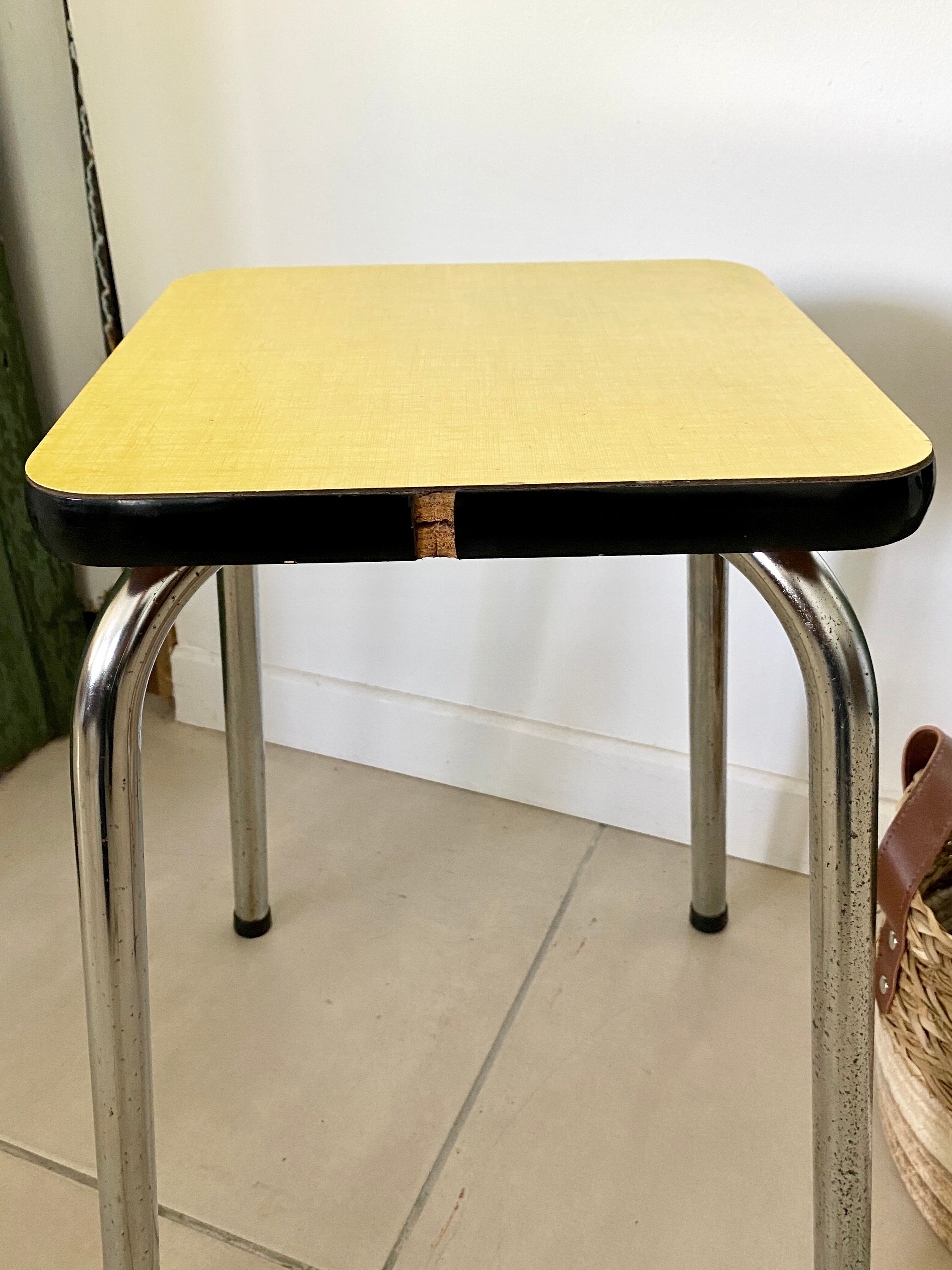 Yellow formica stool