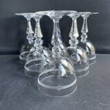 6 verres à eau en cristal léger soufflé, taillé et guilloché