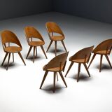 Chaises de salle à manger en contreplaqué, Italie, années 1950