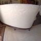 Vintage white curved tufted 3-seater sofa