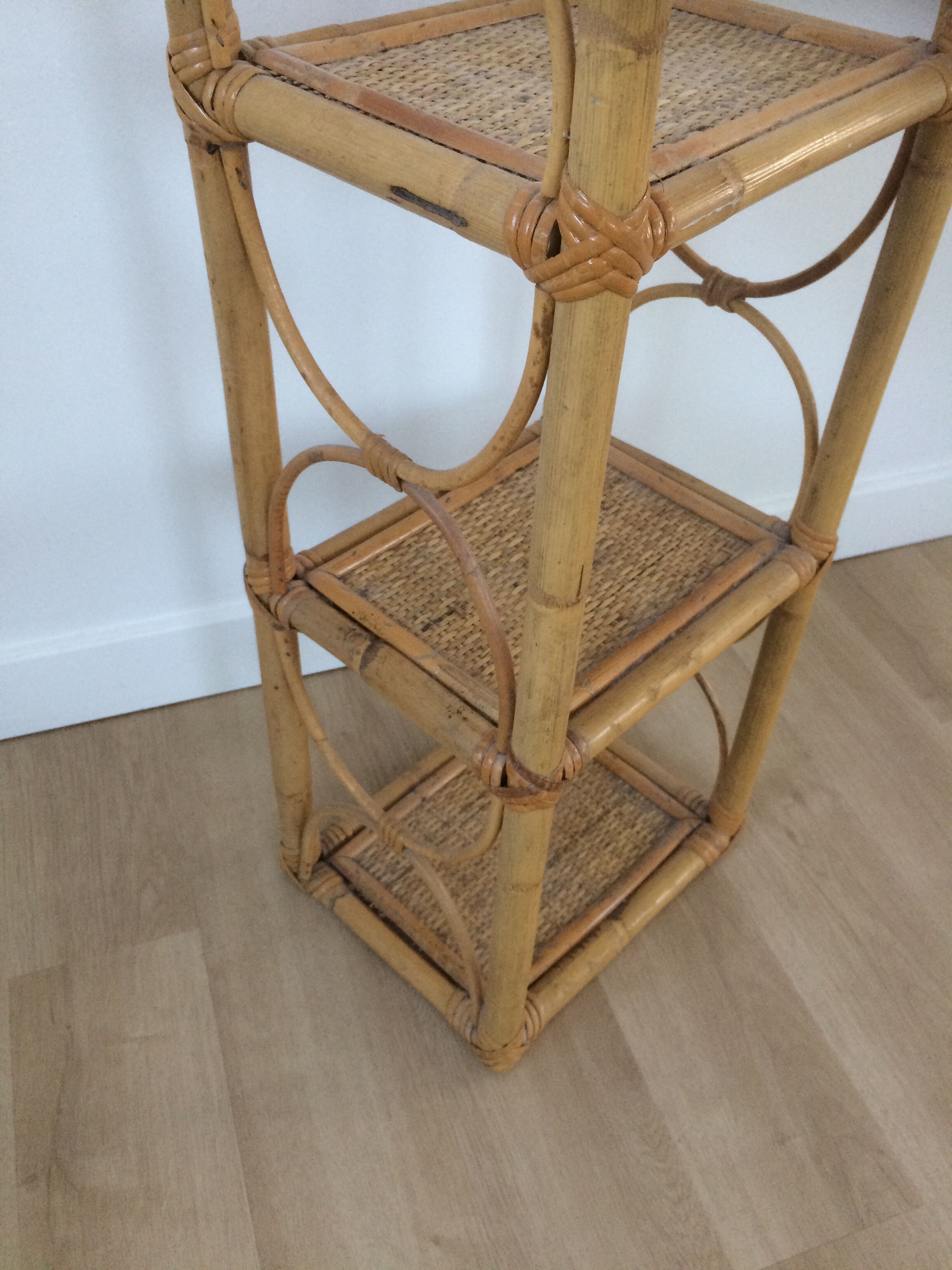 Vintage rattan shelf