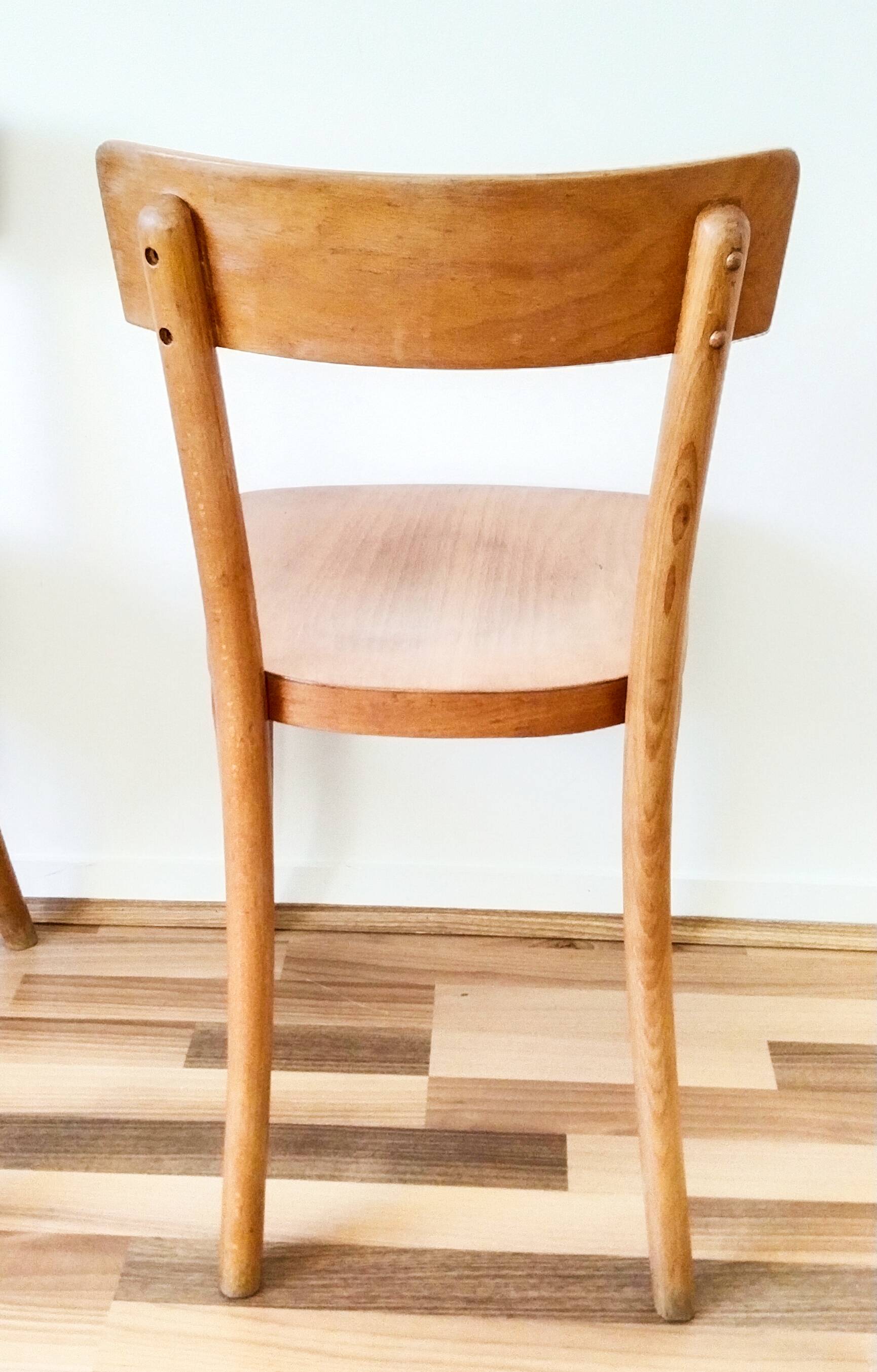 Scandinavian bistro chairs in turned wood, Baumann style