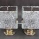 1970s Pair of Brass/Glass Table Lamps by Kamenicky Senov, Czechoslovakia