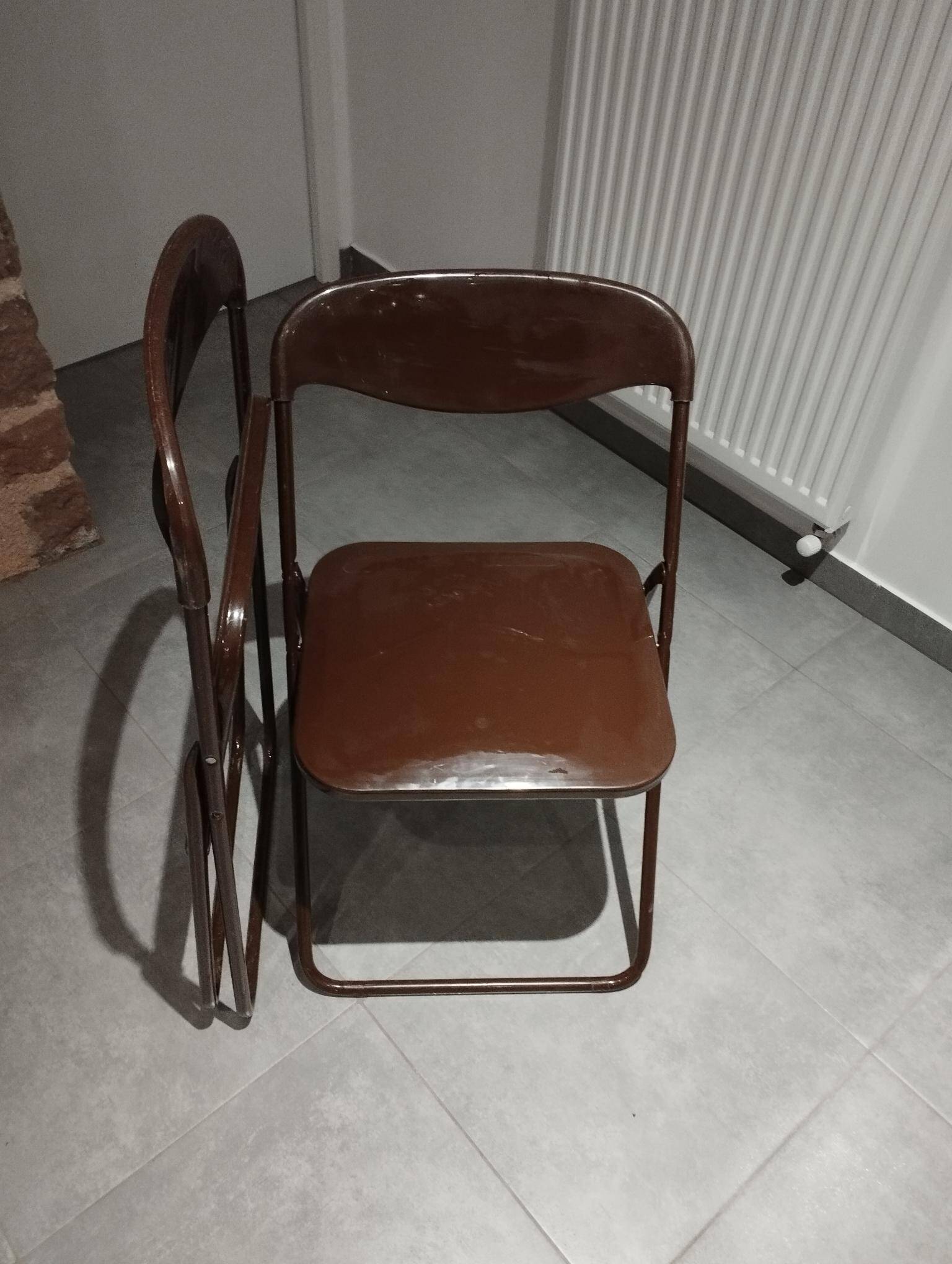 Pair, 2 folding chairs, design by Niels Gammelgaard - 1976 - vintage.