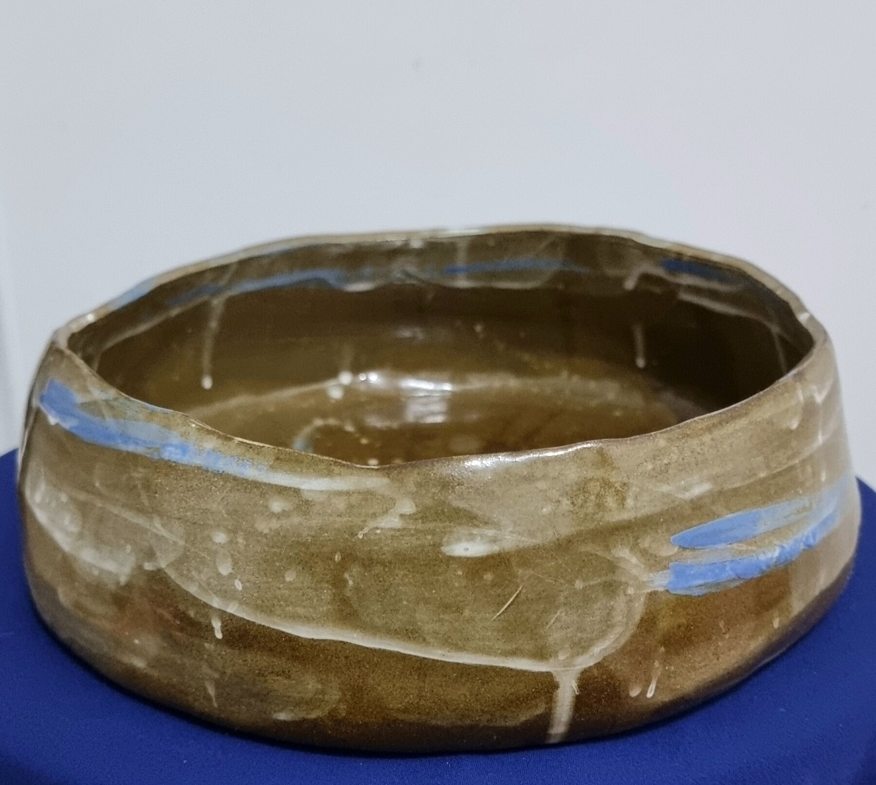 Beautiful ceramic top (glazed stoneware). Unique artist's piece. Handmade.