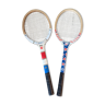 Pair of wooden tennis rackets dating from the 70s