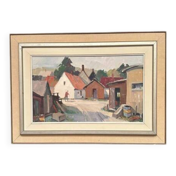 Original Swedish Oil on Panel – “Vitemölla” by Eskil Scans – Vintage