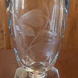 Crystal vase carved fish decoration