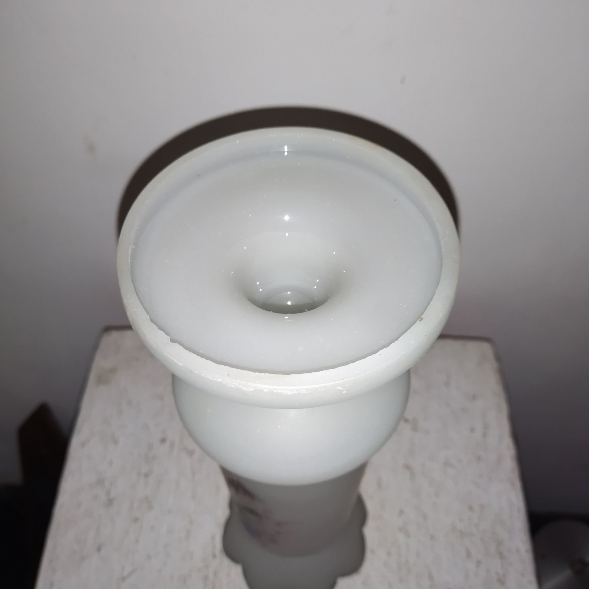 Enamelled opaline glass vase