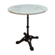 Bistro pedestal table in cast iron and marble