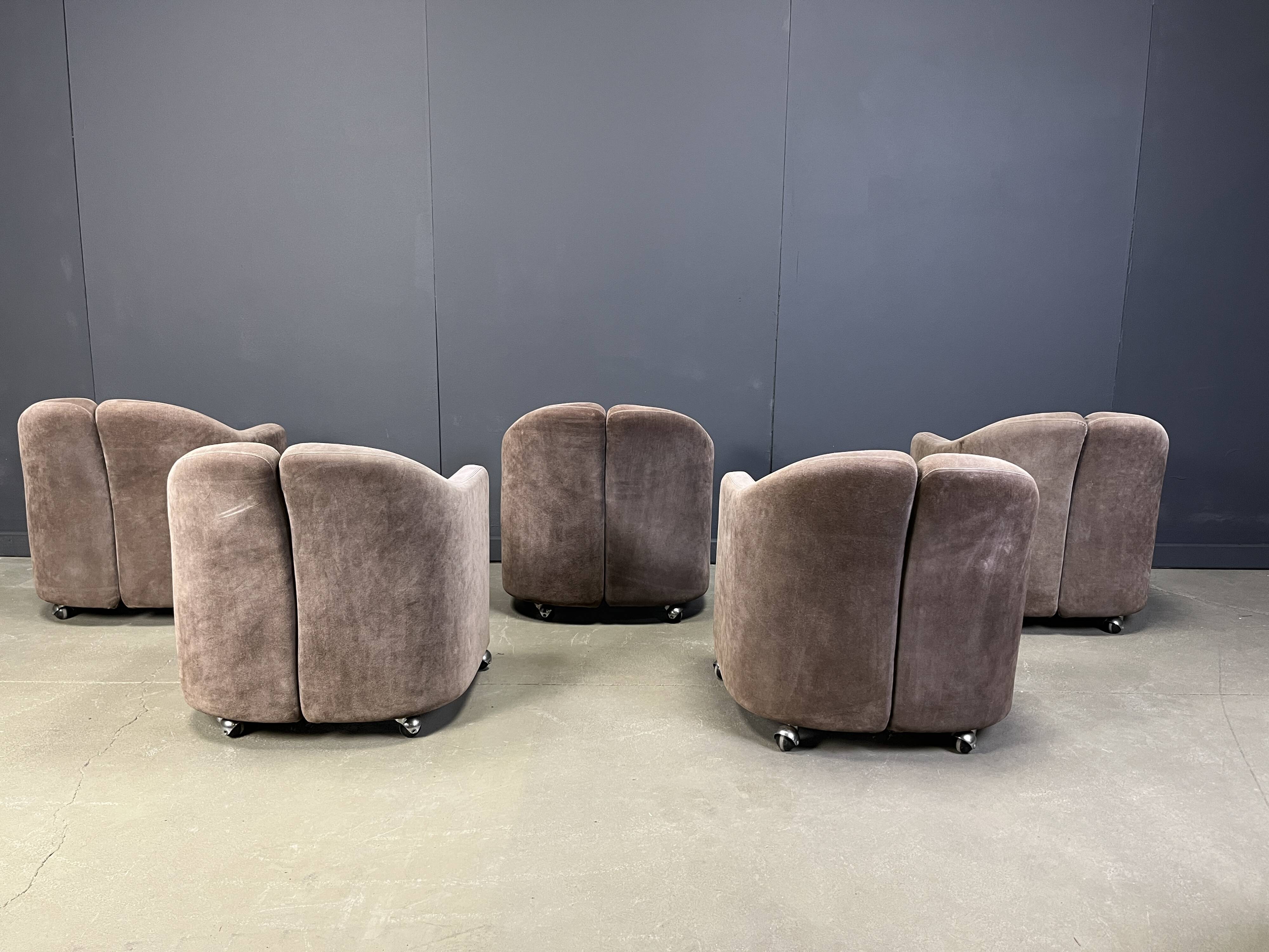 PS142 Easy Chairs by Eugenio Gerli for Tecno, 1970s - set of 5