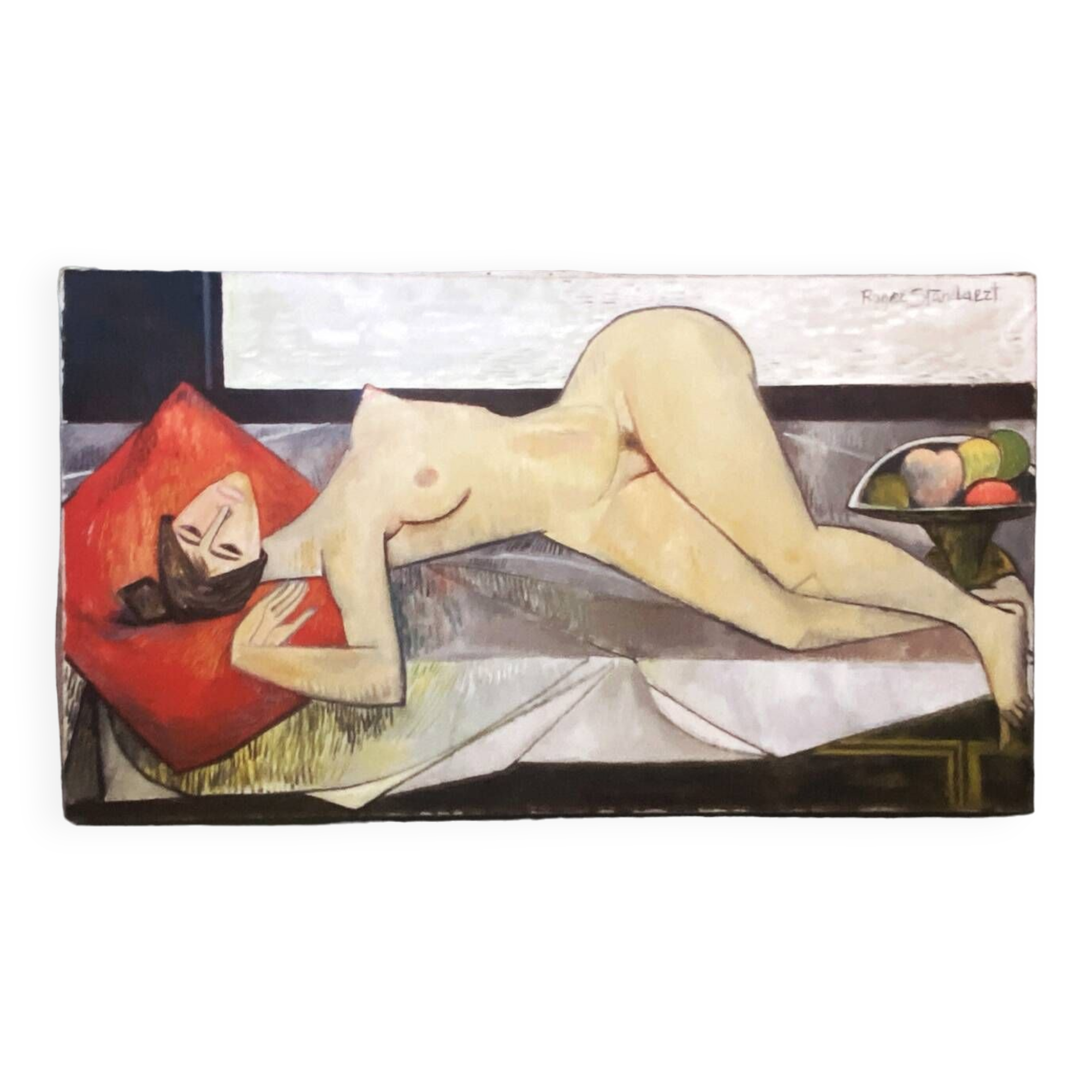 Large painting "forbidden fruits" signed