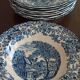 Eight English hollow plates Johnson Bros "Mill Stream"