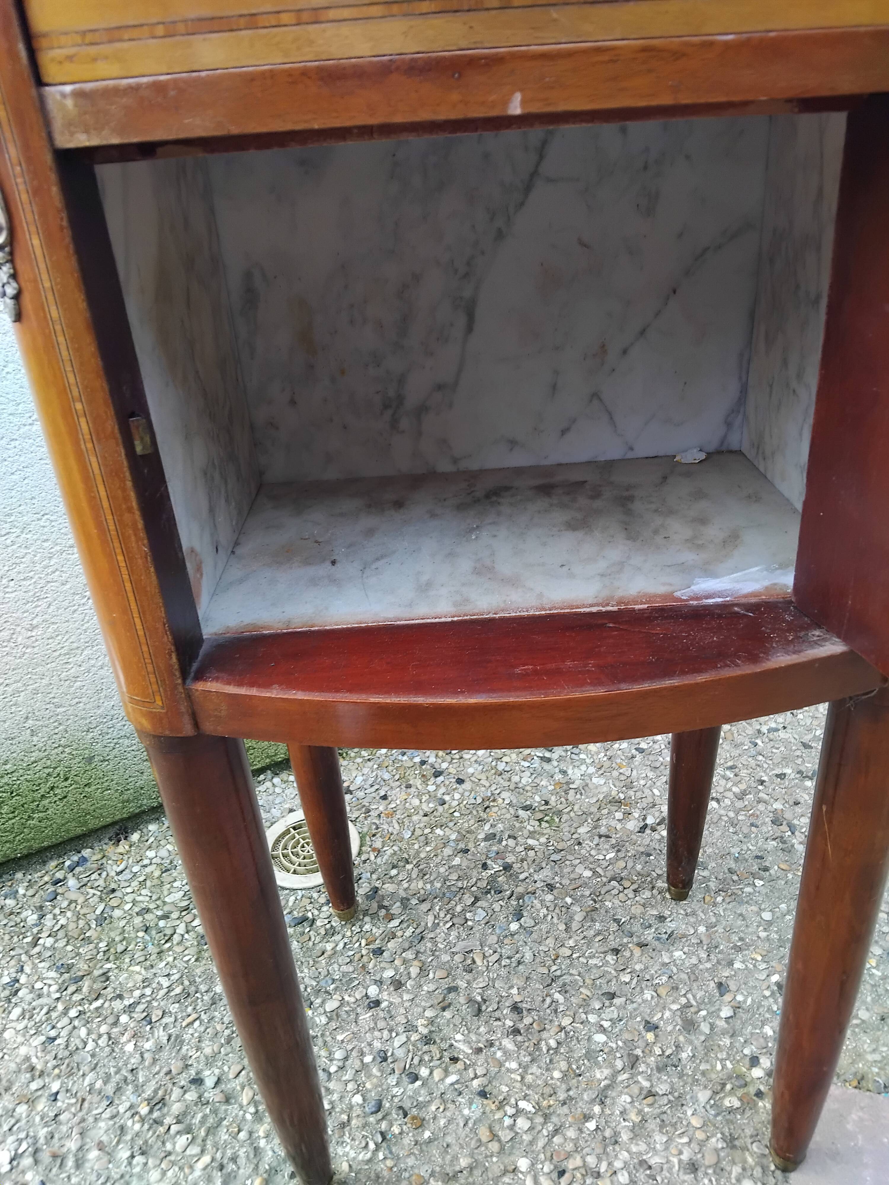 Antique vintage Louis XVI bedside table