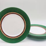 6 “Arcopal” dessert plates with art deco motifs