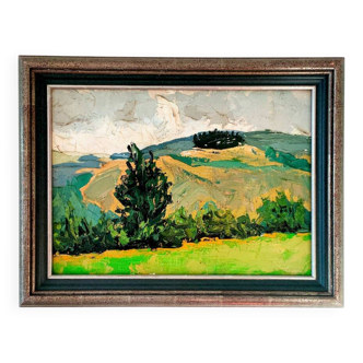 Tableau SCHWARZ (Marcel, 1914-1985) – HST - Paysage, montagne - 1950