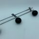 Coat holder 4 chrome steel pateres and black wooden balls