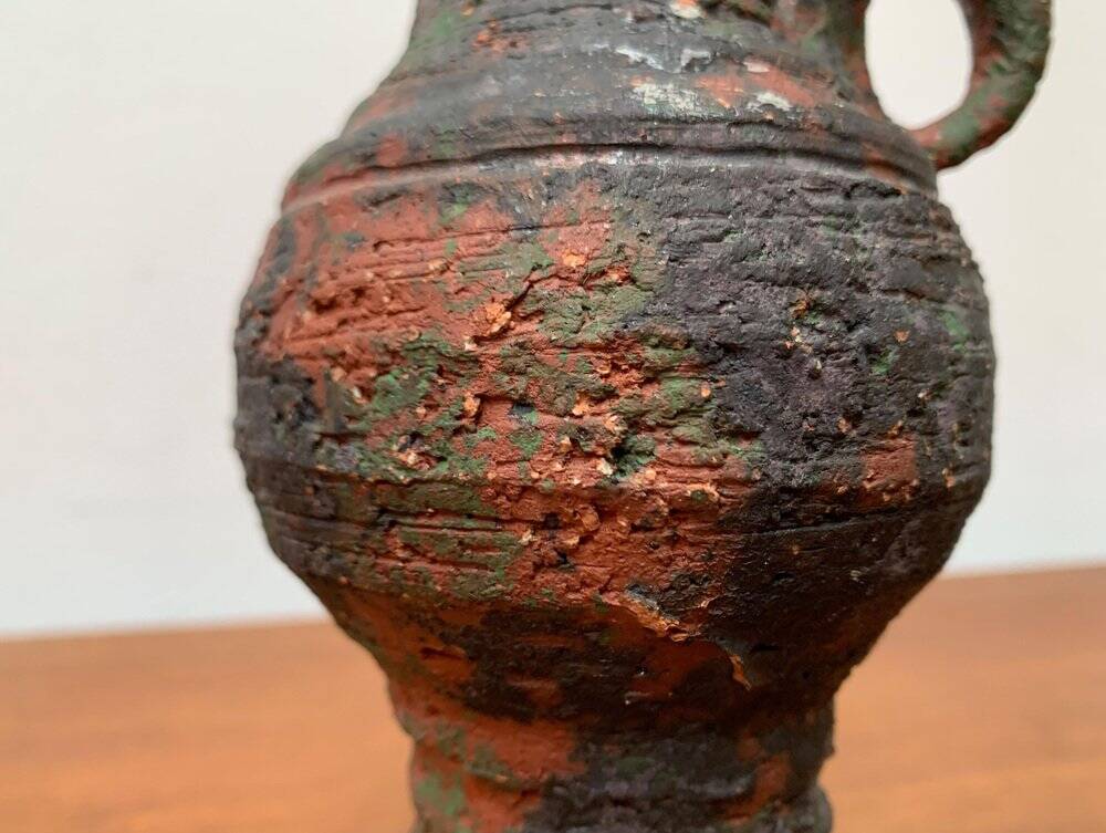 German brutalist carafe vase from the mid-century in the style of Gerhard Liebenthron, 1960s.