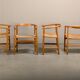 Hans J. Wegner Model PP201 Dining Chairs in Oak and Papercord, PP Møbler