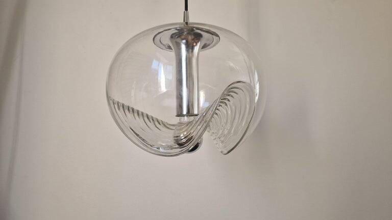 Midcentury Pendant "Wave" by Koch and Lowy for Peill & Putzler, 1960s