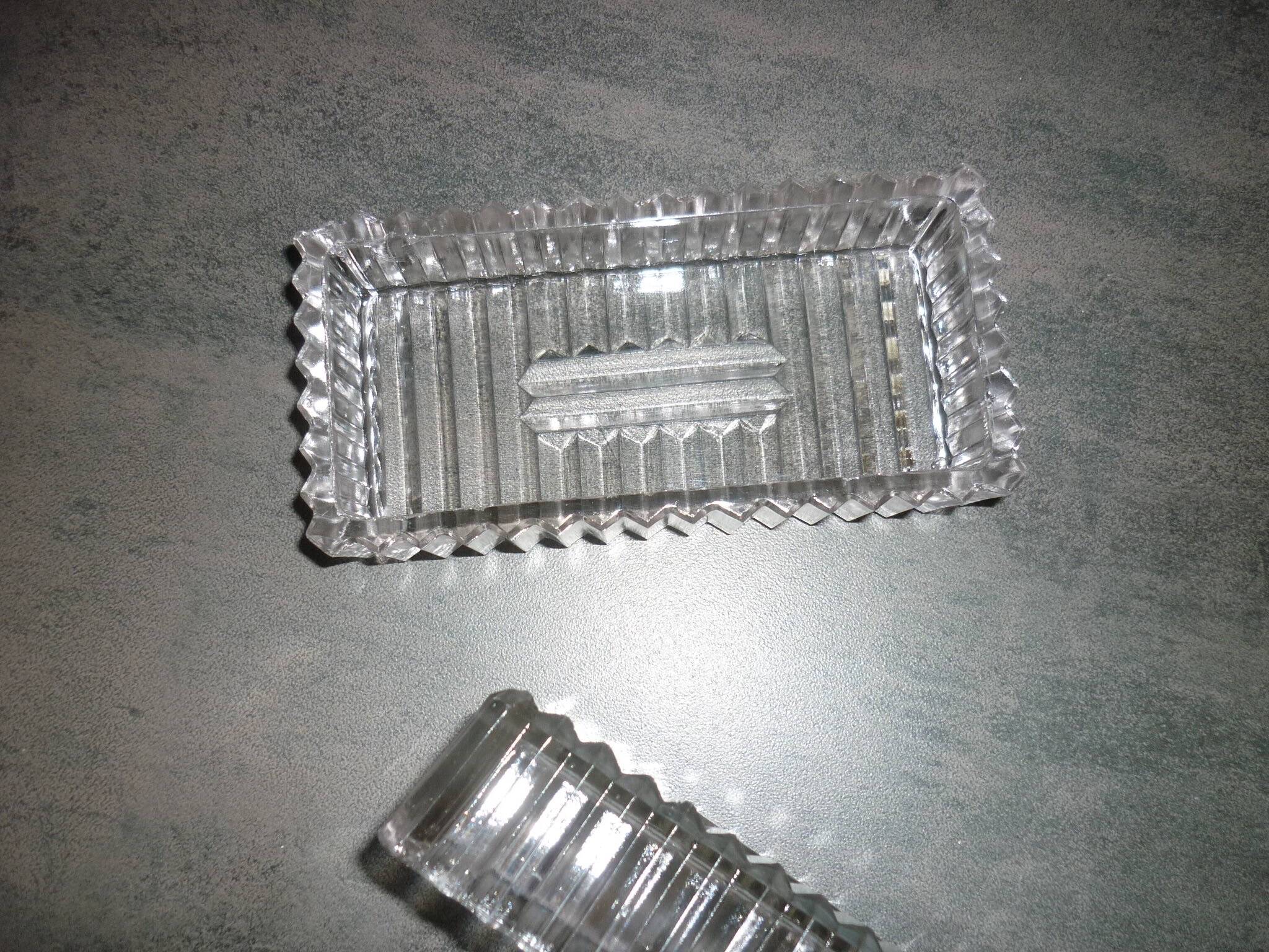 Art-deco molded glass bowls