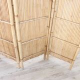 Vintage 3-panel bamboo screen, 1980s