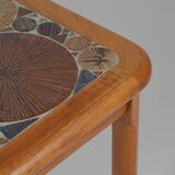 Coffee table with ceramic work by Tue Poulsen for Haslev Møbelsnedkeri, 1960s