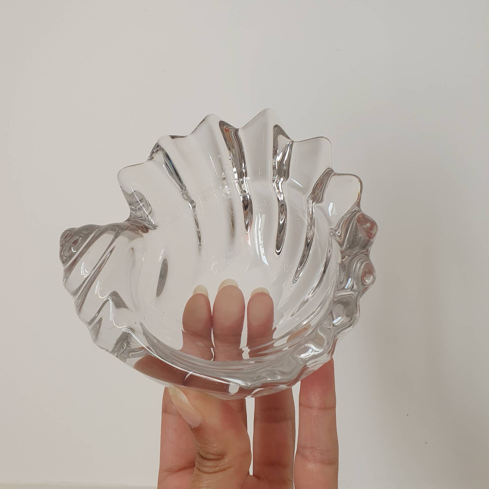 Vide-Poche coquillage en verre transparent