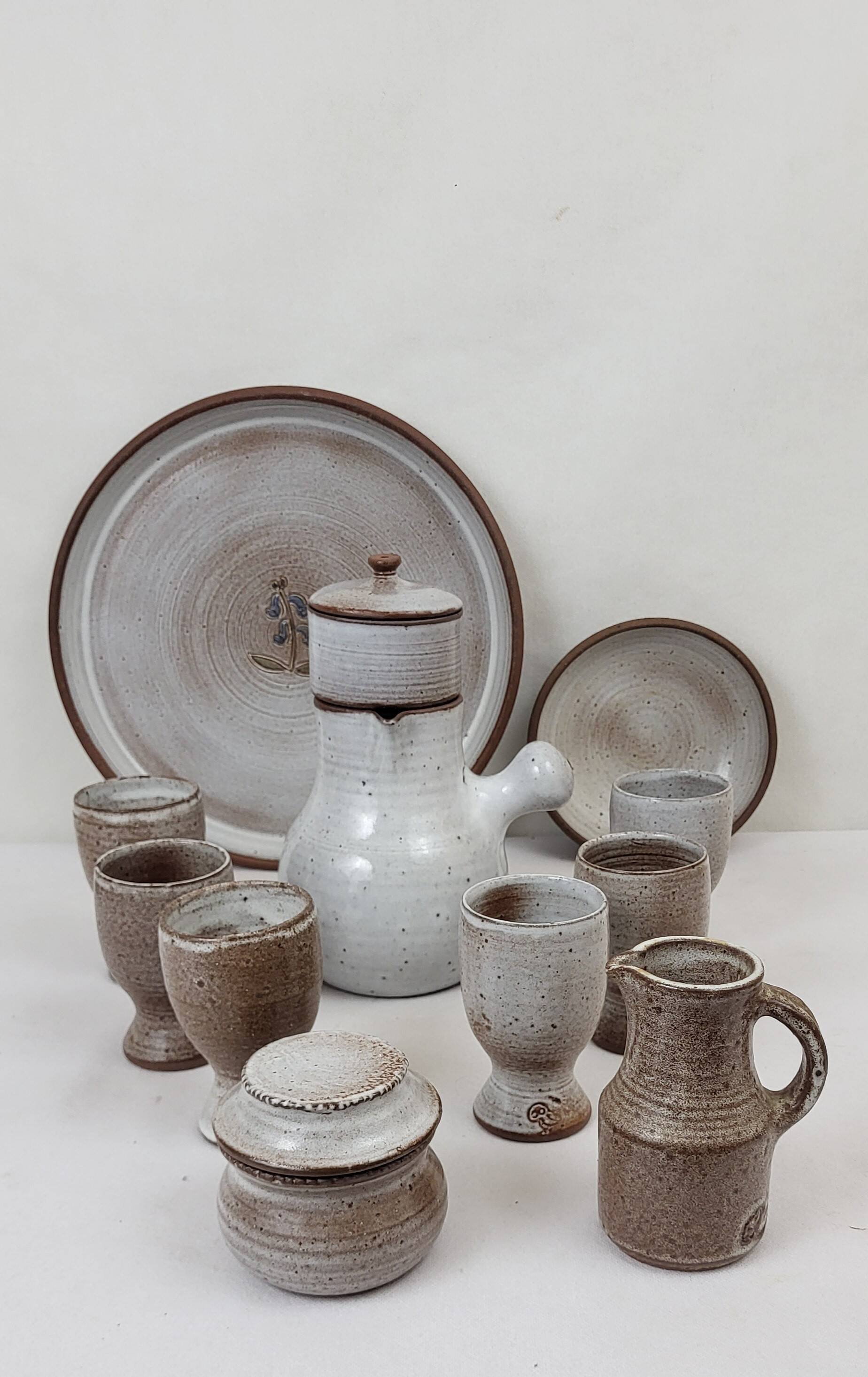 6 stoneware coffee cups from Ratilly / Pierlot