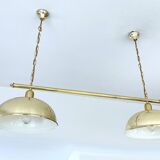 Large double vintage brass pendant light from the 60s