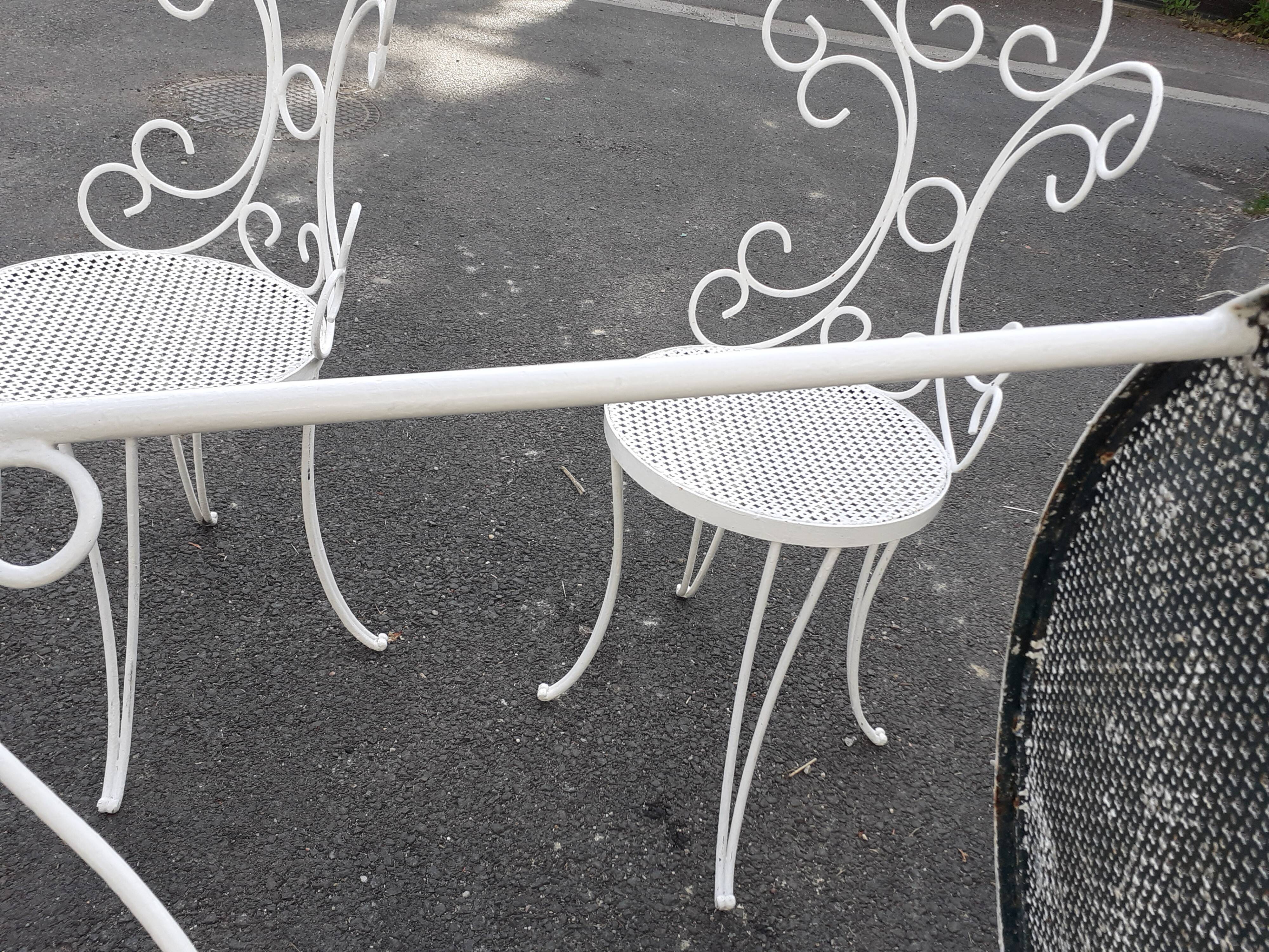 Old wrought iron garden furniture
