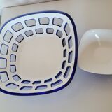 Vintage bread basket and bowl cup Guzzini design Italy