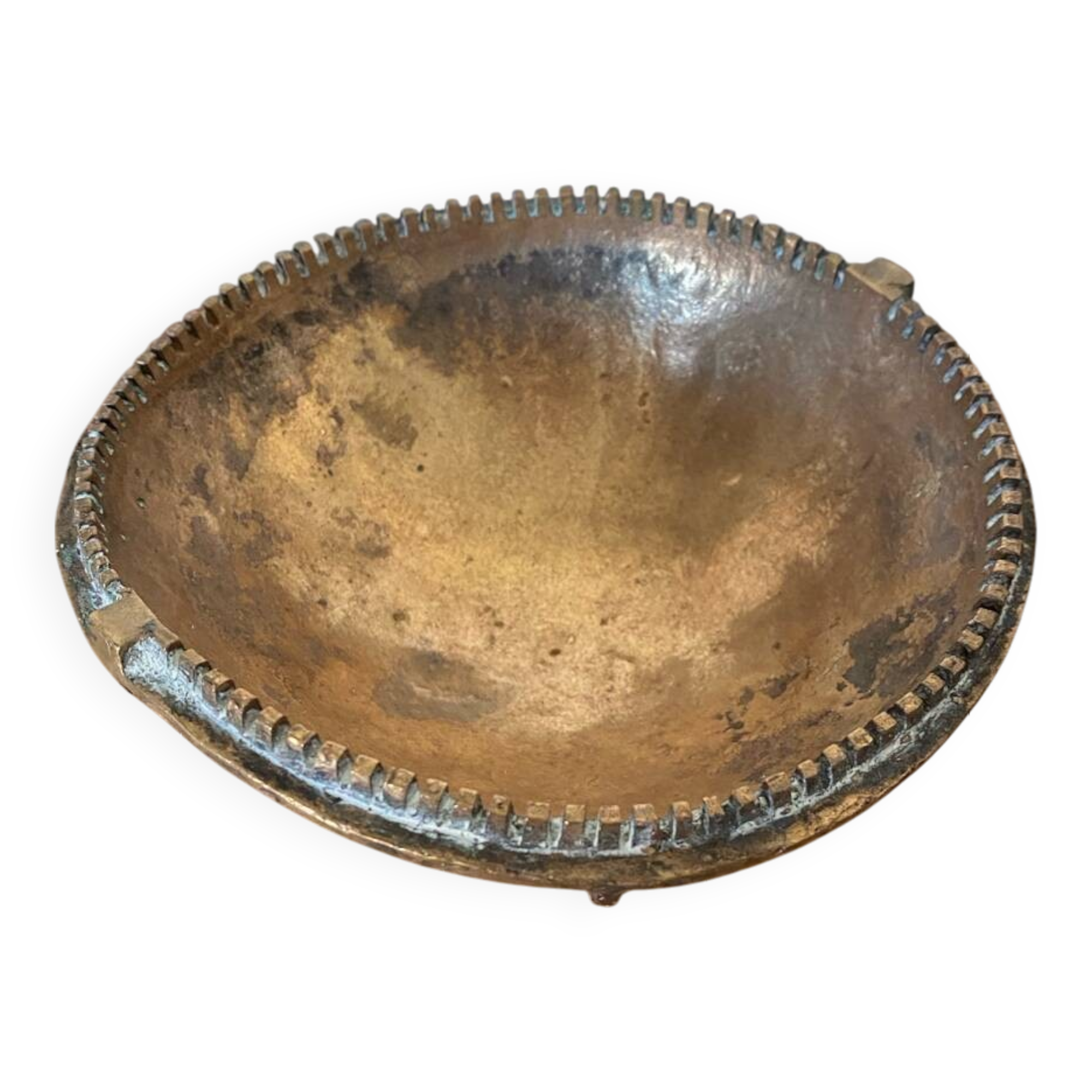 Antique Gilt Bronze Tripod Cup Tray Vintage Decoration #C283