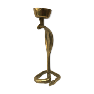 Brass cobra candle holder