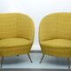 Pair of Ico Parisi-Style Armchairs in Original Fabric, Italy, 1950s