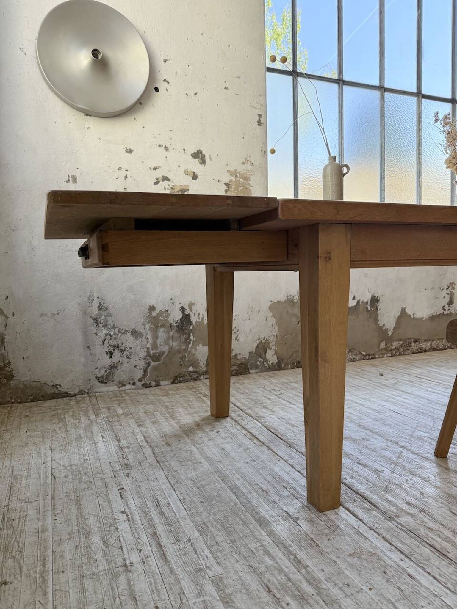 Table de ferme extensible en chêne massif