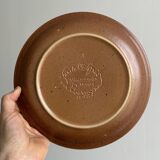 Lot de 10 assiettes en grès tacheté marron