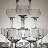 Page 4 of 8 9 guilloché wine glasses, early 20th century