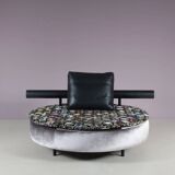 1980s round loveseat in Antonio Citterio style from Italy