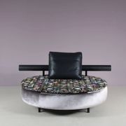1980s round loveseat in Antonio Citterio style from Italy