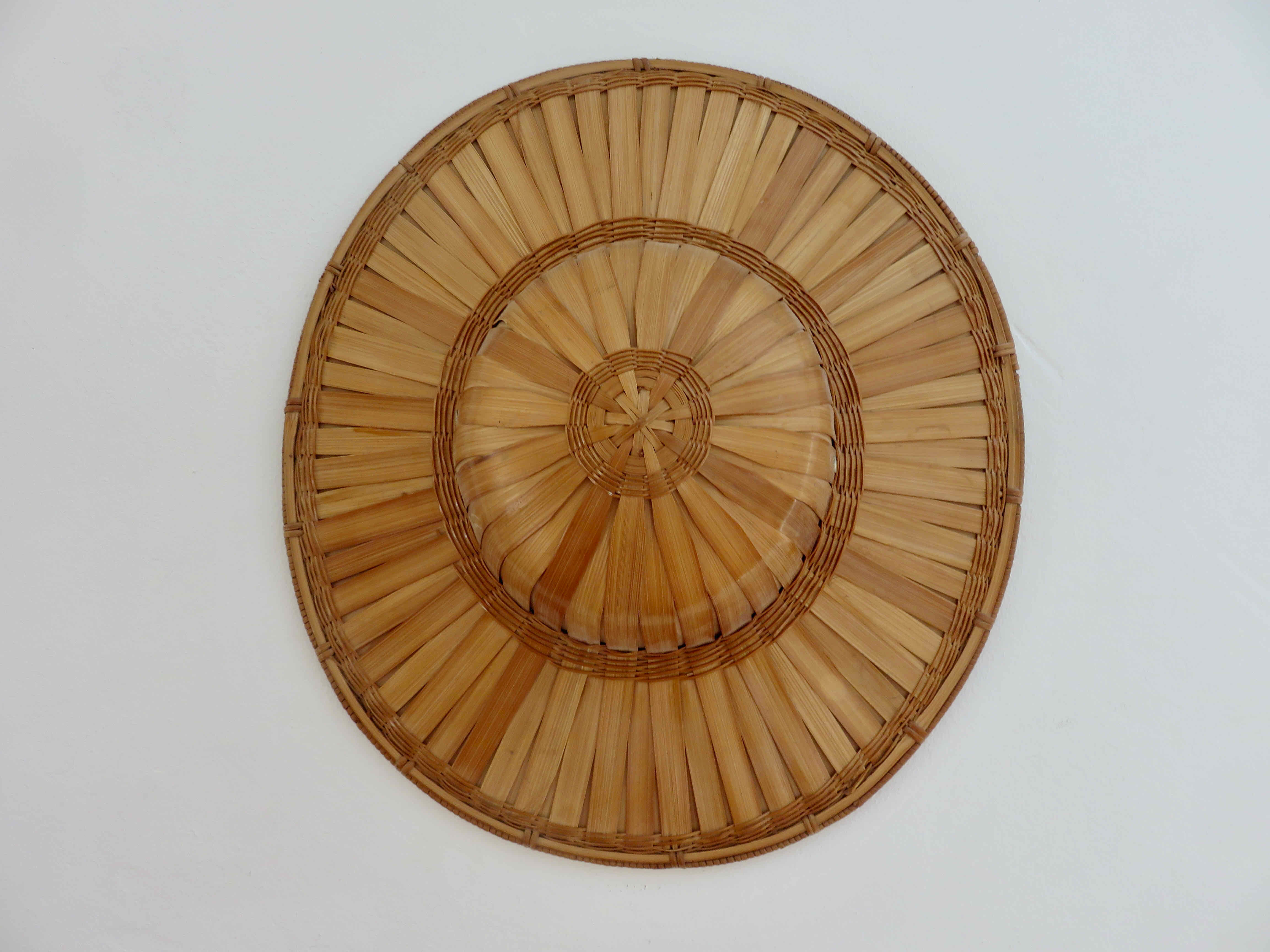 Hat, colonial helmet in bamboo 70s