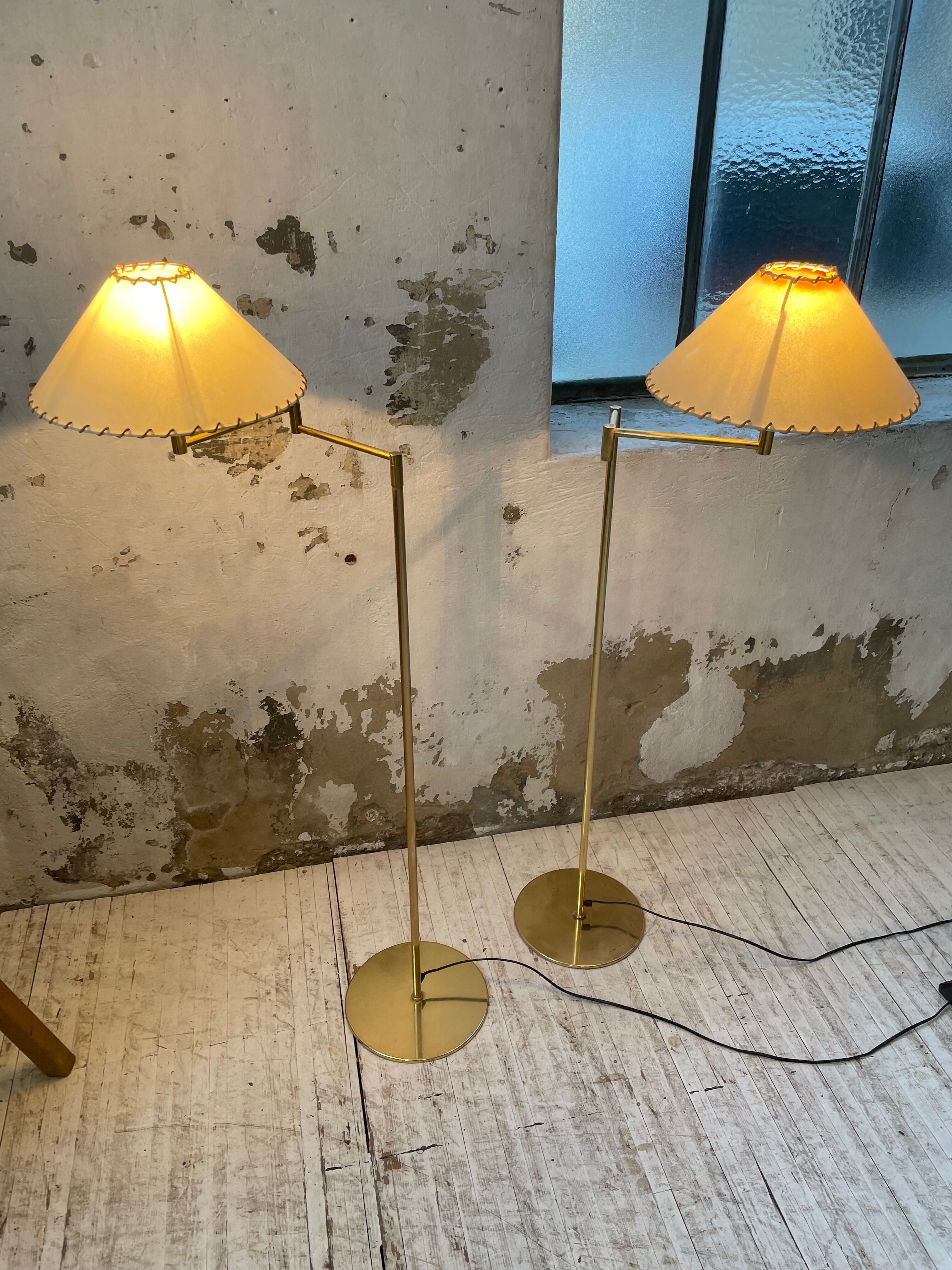 Pair of SCE floor lamps articulated brass 70s