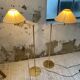 Pair of SCE floor lamps articulated brass 70s