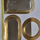 Set of three antique Moroccan brass mirrors, 32 cm