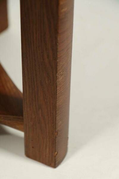 Art deco Round Wood Coffee Table Style Natural Wood renovated Old Table