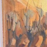 Tableau ancien paysage ocre G.Zylberman
