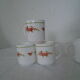 6 mugs small red roses arcopal france